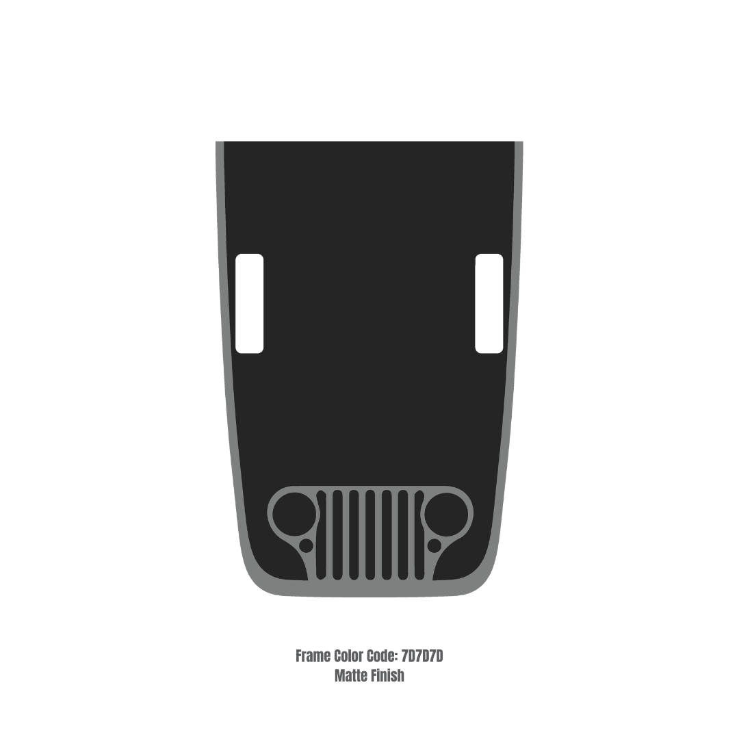 CARCODE Hood Decal/Sticker - Cj Style Kit – for JL/JLU/JT/4XE Rubicon Hood – Made in Canada - 4X4 WAVERS