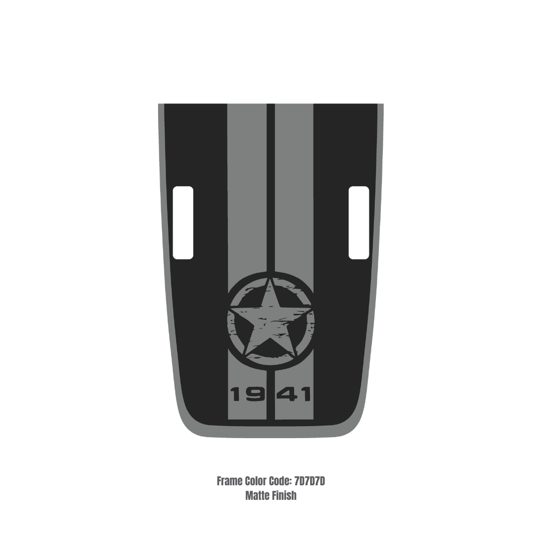 Hood Decal Sticker – STAR STRIPE Style Kit – for JL/JLU/JT/4XE Rubicon Hood – Made in Canada - 4X4 WAVERS
