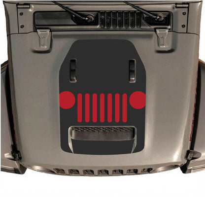 CarCode hood decal for Jeep Wrangler JL/JLU Rubicon 392 and JT Gladiator Mojave 2020-2026, style #04, shown on vehicle hood.
