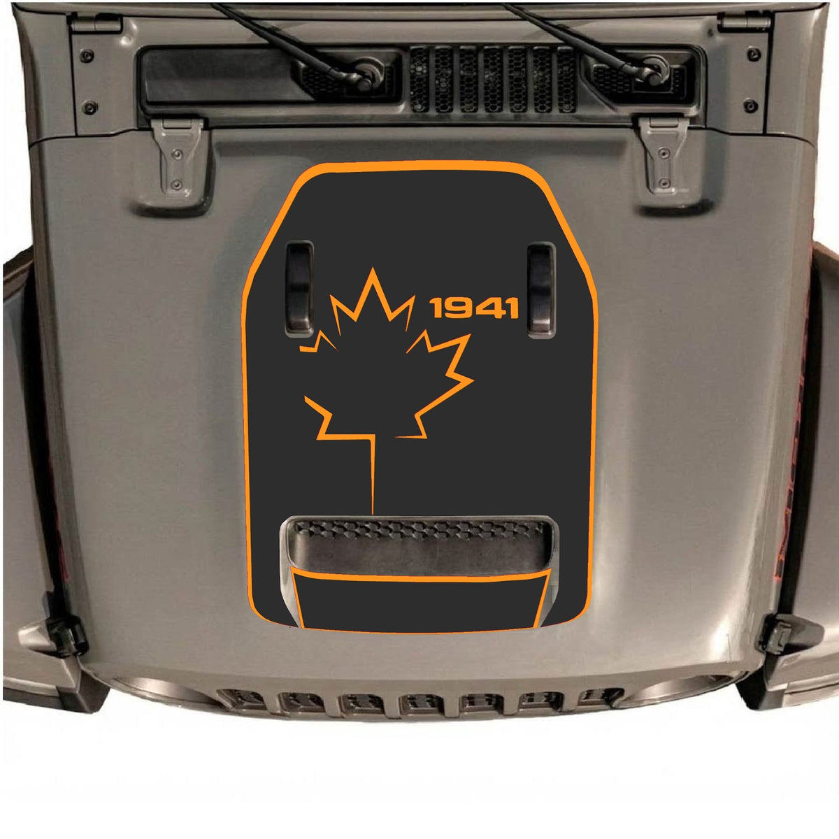 Jeep Wrangler JL/JLU Rubicon 392 et Gladiator Mojave autocollant de capot par CarCode, style #21, avec design graphique audacieux.