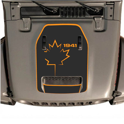 Jeep Wrangler JL/JLU Rubicon 392 et Gladiator Mojave autocollant de capot par CarCode, style #21, avec design graphique audacieux.