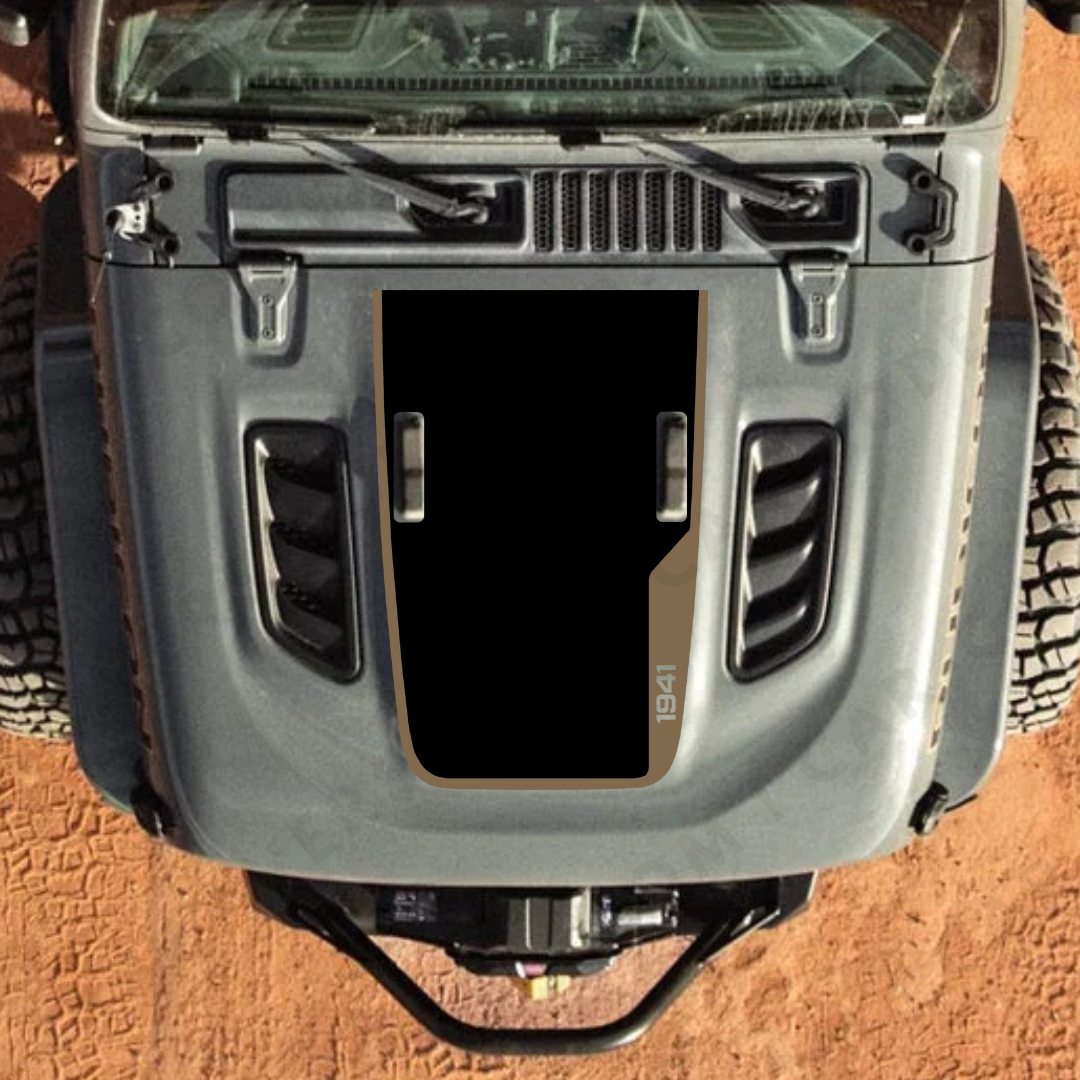 4x4wavers 1941 Decal Sticker Kit for JL Rubicon Hood – Vinyl Car Decals for Jeep Wrangler Models – Made in Canada - 4X4 WAVERS