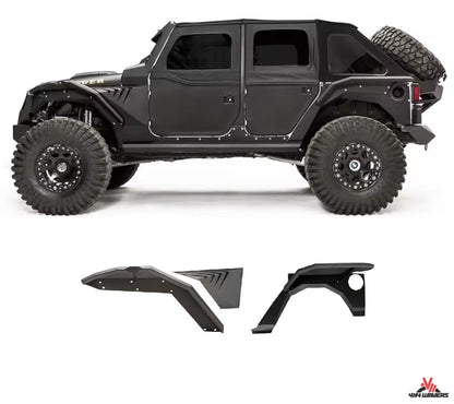 4X4WAVERS Front & Rear Metal Armor Fenders Kit - Climber Style - Jeep Wrangler JL/JLU/4XE 2018+
