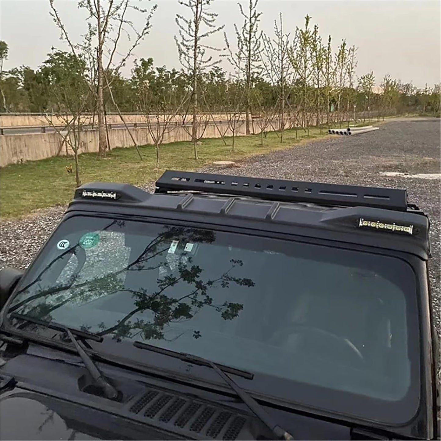 4X4WAVERS Horns Style Front Roof Spoiler with LED Light - Jeep Wrangler JL/JLU/4XE/Gladiator-JT 2018+