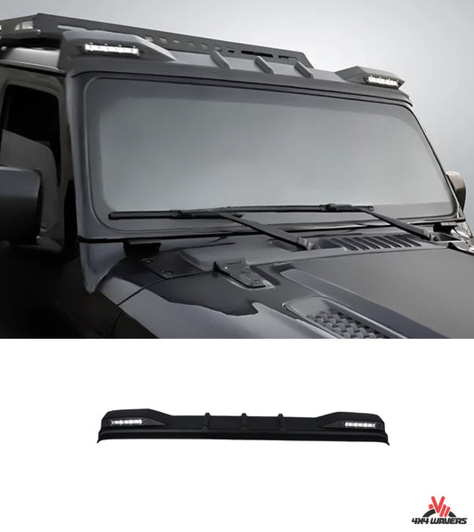 Aileron de toit avant style cornes 4X4WAVERS avec lumière LED - Jeep Wrangler JK/JKU 2007-2018