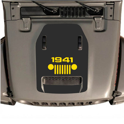 CarCode hood decal for Jeep Wrangler JL/JLU Rubicon 392 and JT Gladiator Mojave 2020-2026, style #48, shown on vehicle hood