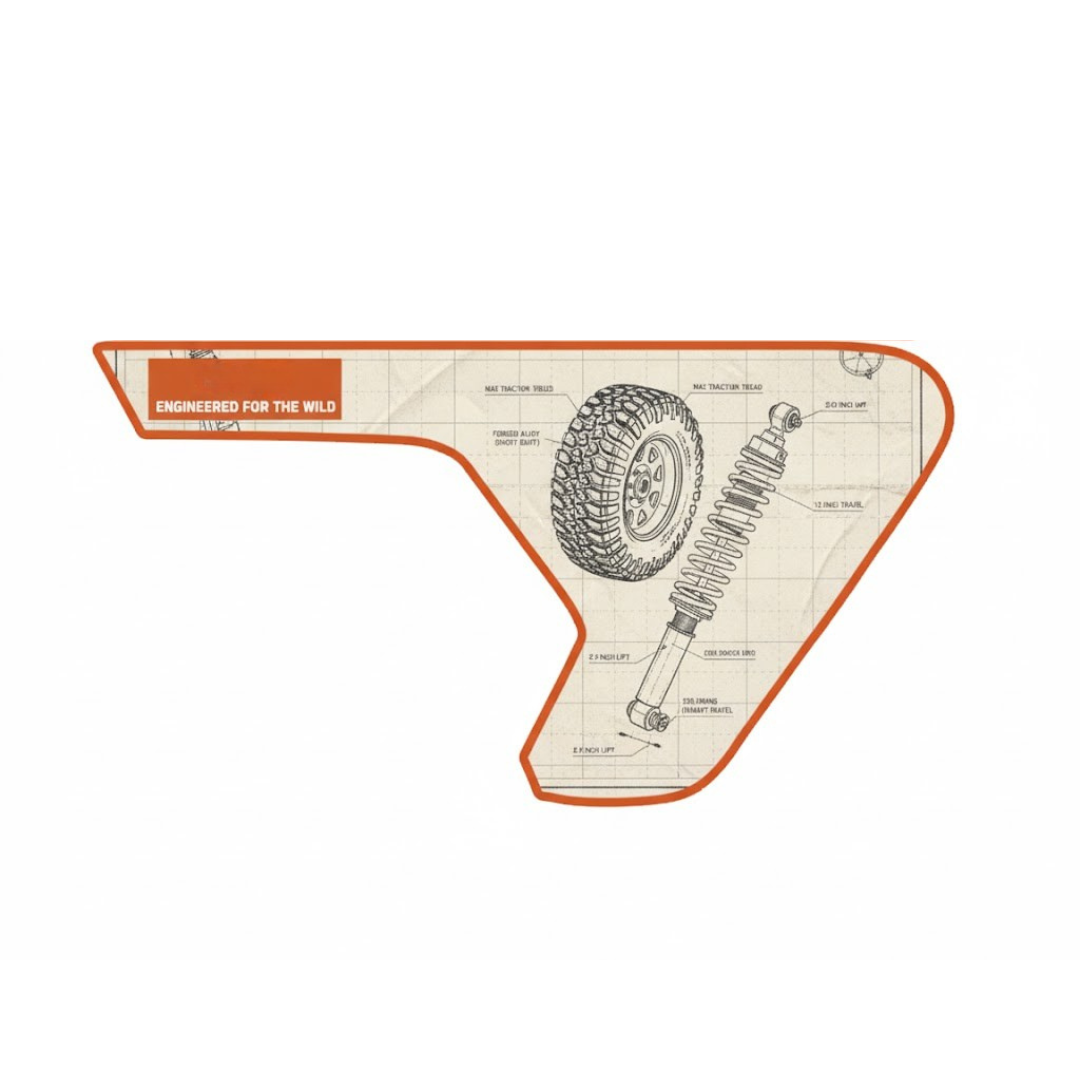 CARCODE Fender Insert Decal/Sticker - Diagram Graphic Kit - For Jeep Wrangler/Gladiator JL/JLU/JT 2018+ - Premium Vinyl