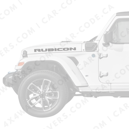 4x4wavers Rubicon Style Decal Sticker Kit for Hood Sides – Vinyl Car Decals for Jeep Wrangler Models – 2x Rubicon Decals – Made in Canada - 4X4 WAVERS