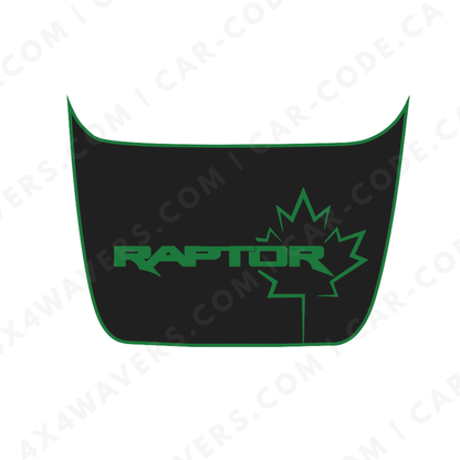 “RAPTOR” Panneau de capuche contour érable – Options de couleur d’accent – Pour Ford F-150 Raptor (Gen 2 2017–2020, Gen 3 2021–2024) – Vinyle découpé mat imprimé 3M ou Avery
