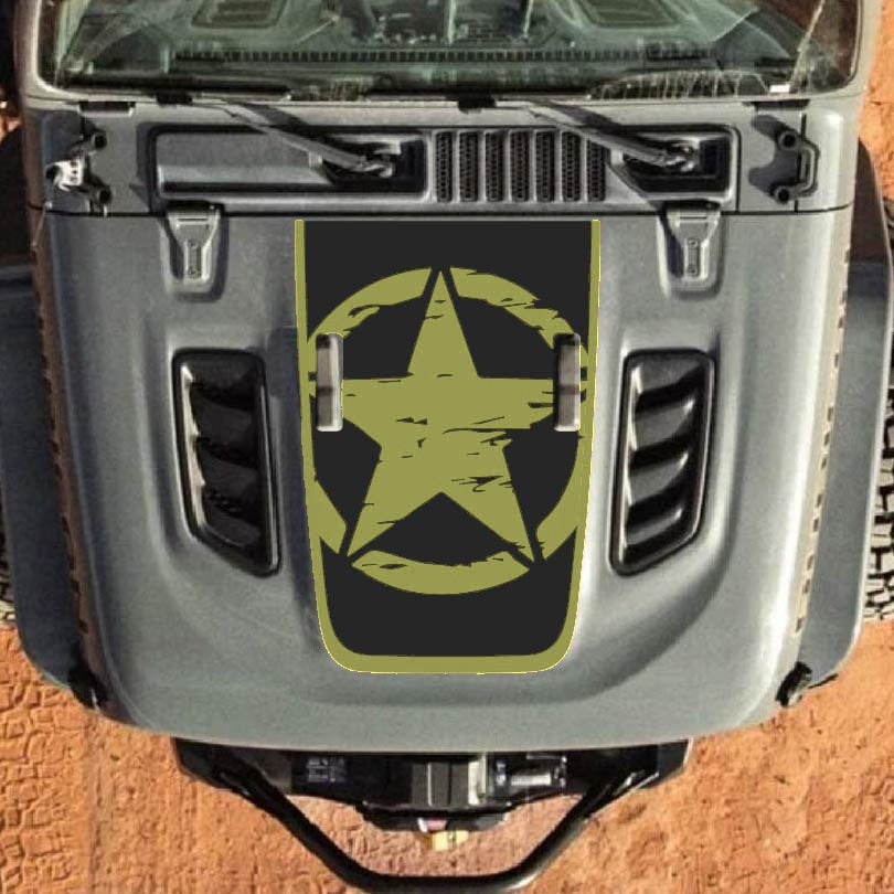 Hood Decal for Jeep Wrangler JL JLU Gladiator JT Rubicon Hood 2018+ Style #27