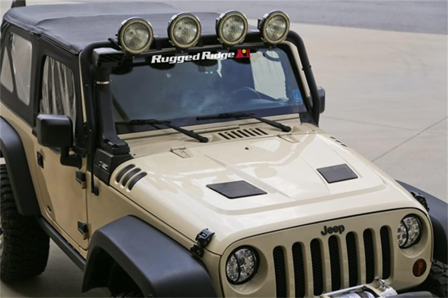 4X4WAVERS RR Style Premium Steel Hood with Metal Mesh Vents - Black Color - Jeep Wrangler JK/JKU 2007-2018 - 4X4 WAVERS