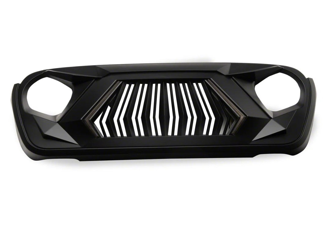 4X4WAVERS Mustache Series II Grille with bright LED - Jeep Wrangler JL/JLU/4XE/Gladiator-JT 2018+
