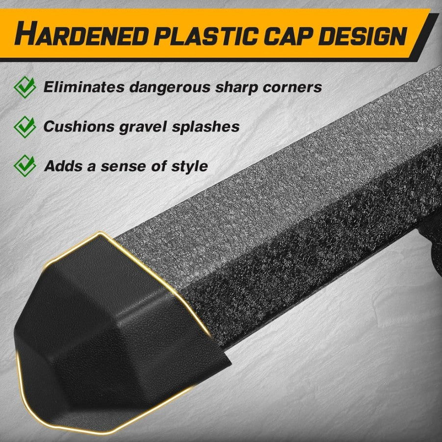 4X4WAVERS Heavy‑Duty Aluminum Anti-Rust Drop‑Down Side Steps - Jeep Wrangler JLU/4XE (4 Doors Only) 2018+ - 4X4 WAVERS