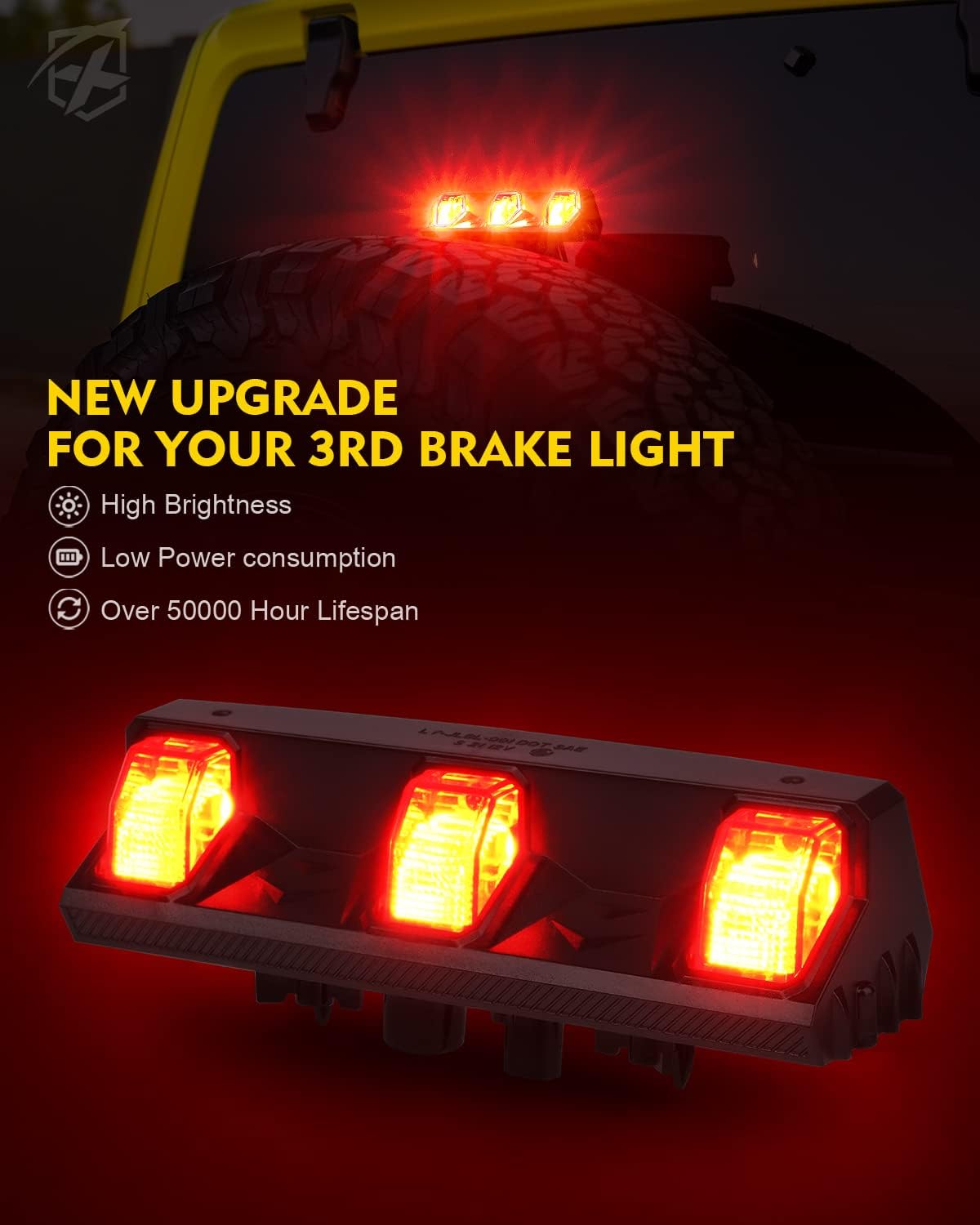 4X4WAVERS LED Third Brake Light - Jeep Wrangler JL/JLU/4XE 2018+ - 4X4 WAVERS
