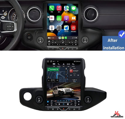 4X4WAVERS 12.1" Touch Vertical Screen with Wireless Carplay + Carlink - Jeep Wrangler JL/JLU/Gladiator-JT 2018-2023