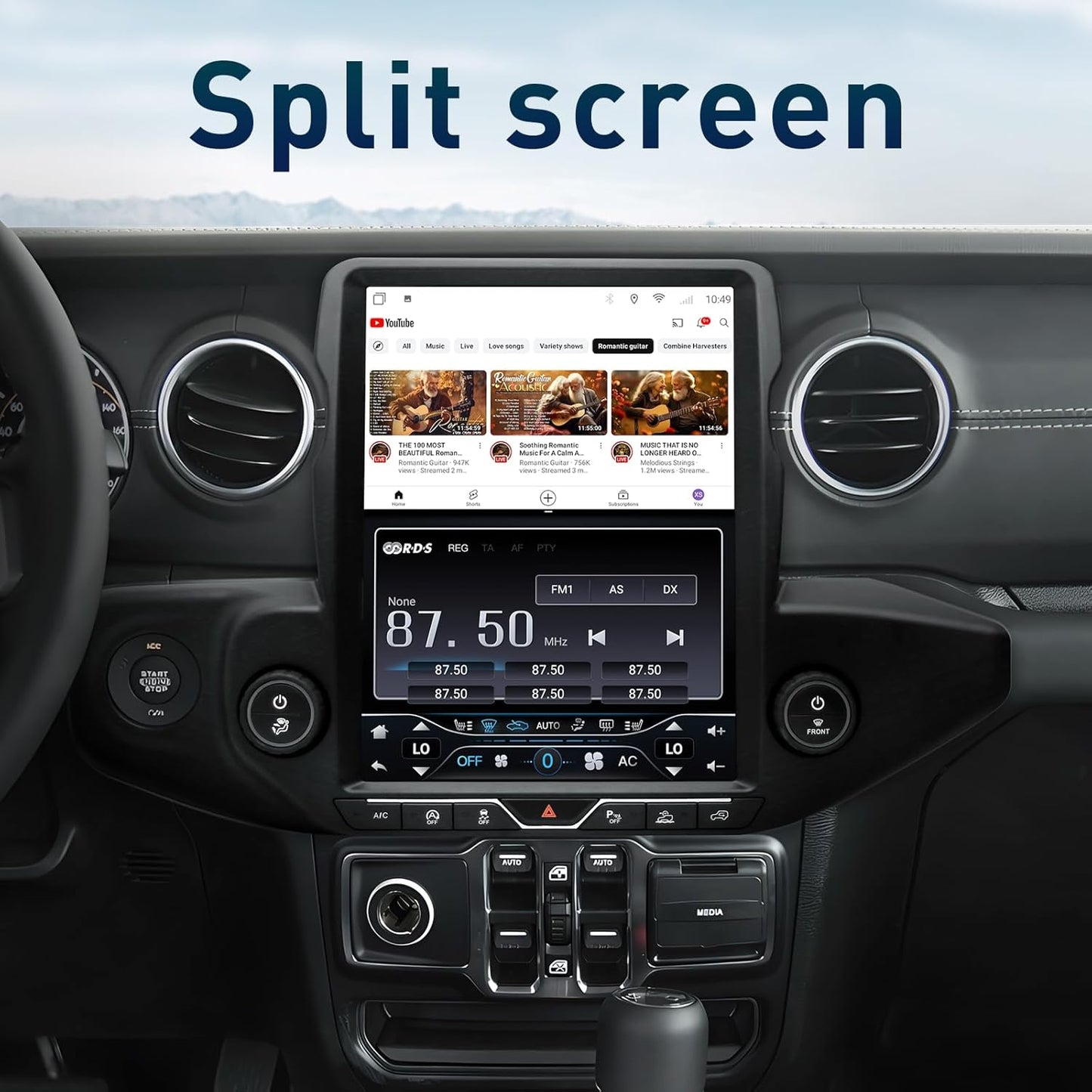 4X4WAVERS 12.1" Touch Vertical Screen with Wireless Carplay + Carlink - Jeep Wrangler JL/JLU/Gladiator-JT 2018-2023