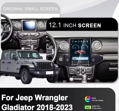 4X4WAVERS 12.1" Touch Vertical Screen with Wireless Carplay + Carlink - Jeep Wrangler JL/JLU/Gladiator-JT 2018-2023