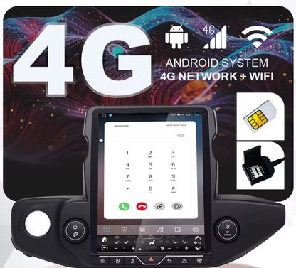 4X4WAVERS 12.1" Touch Vertical Screen with Wireless Carplay + Carlink - Jeep Wrangler JL/JLU/Gladiator-JT 2018-2023