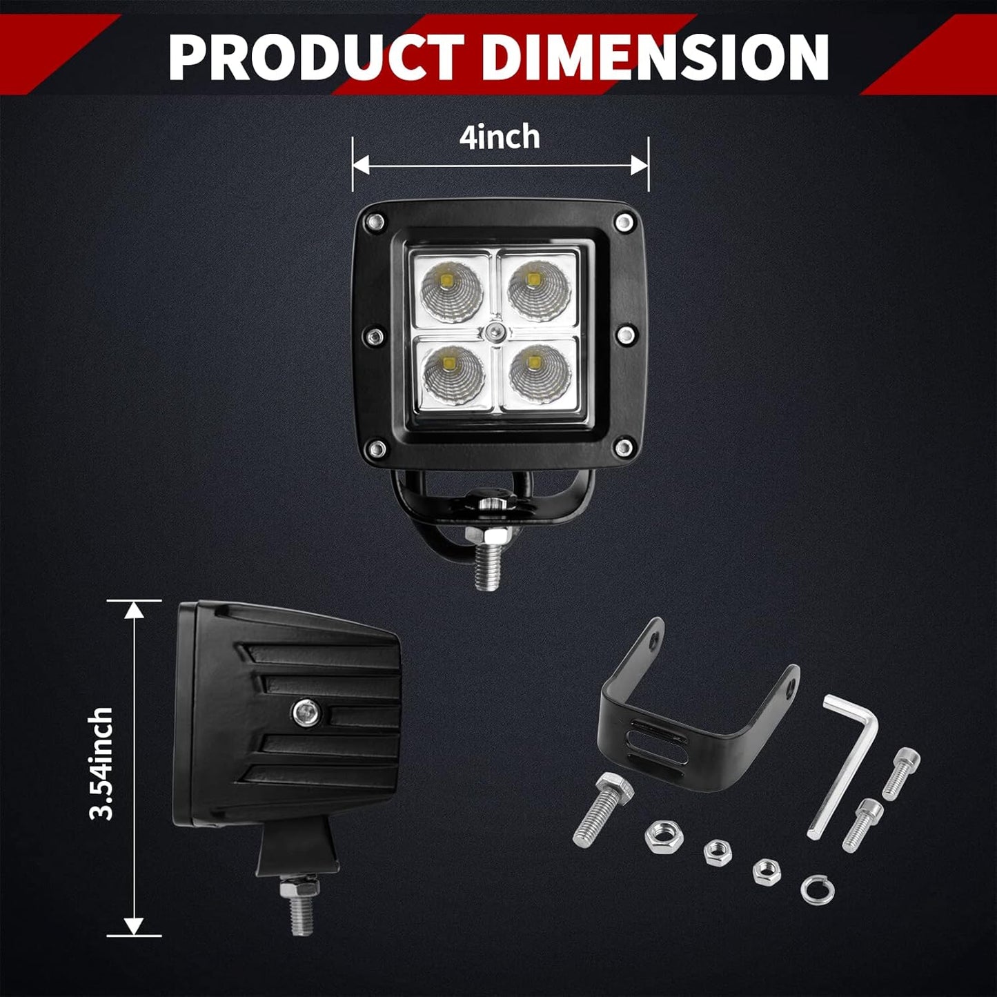 4X4WAVERS Ultra 3 Inch Cube LED Light Pod - Spot/Flood Light (1 Light Pod only)