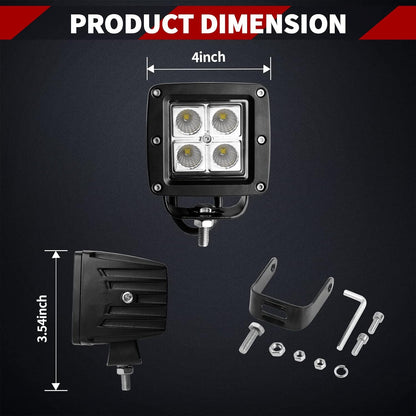 4X4WAVERS Ultra 3 Inch Cube LED Light Pod - Spot/Flood Light (1 Light Pod only)