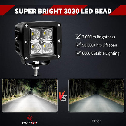 4X4WAVERS Ultra 3 Inch Cube LED Light Pod - Spot/Flood Light (1 Light Pod only)