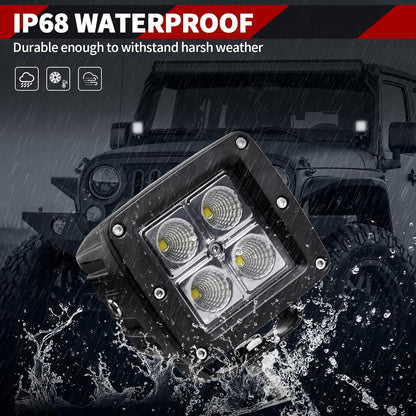 4X4WAVERS Ultra 3 Inch Cube LED Light Pod - Spot/Flood Light (1 Light Pod only)