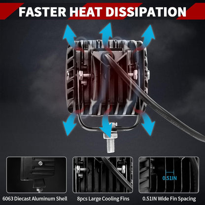 4X4WAVERS Ultra 3 Inch Cube LED Light Pod - Spot/Flood Light (1 Light Pod only)