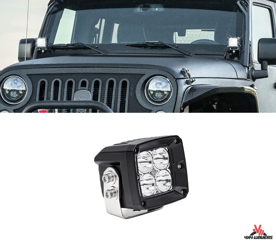 4X4WAVERS Ultra 3 Inch Cube LED Light Pod - Spot/Flood Light (1 Light Pod only)