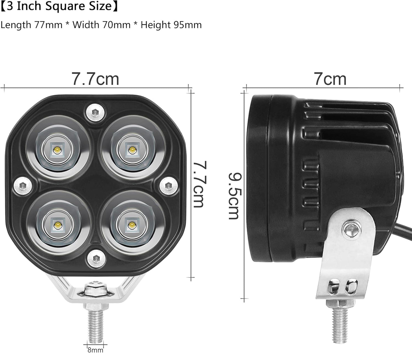 4X4WAVERS 3 Inch 40W LED Driving Fog/Spot/Work Waterproof Offroad Lights (1 Light Pod only)