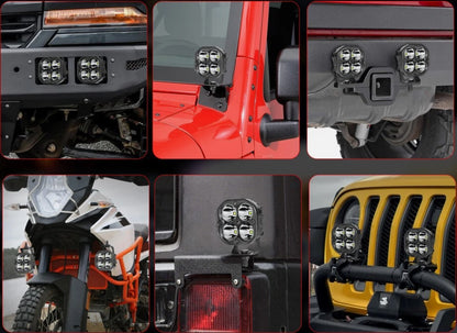 4X4WAVERS 3 Inch 40W LED Driving Fog/Spot/Work Waterproof Offroad Lights (1 Light Pod only)