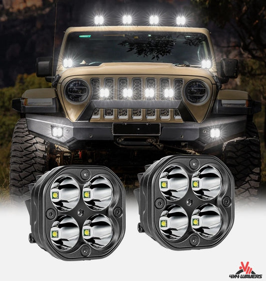 4X4WAVERS 3 Pouces 40W LED Feux de Brouillard/Spot/Travail Étanches pour Conduite Tout-Terrain (1 Module Lumineux seulement)