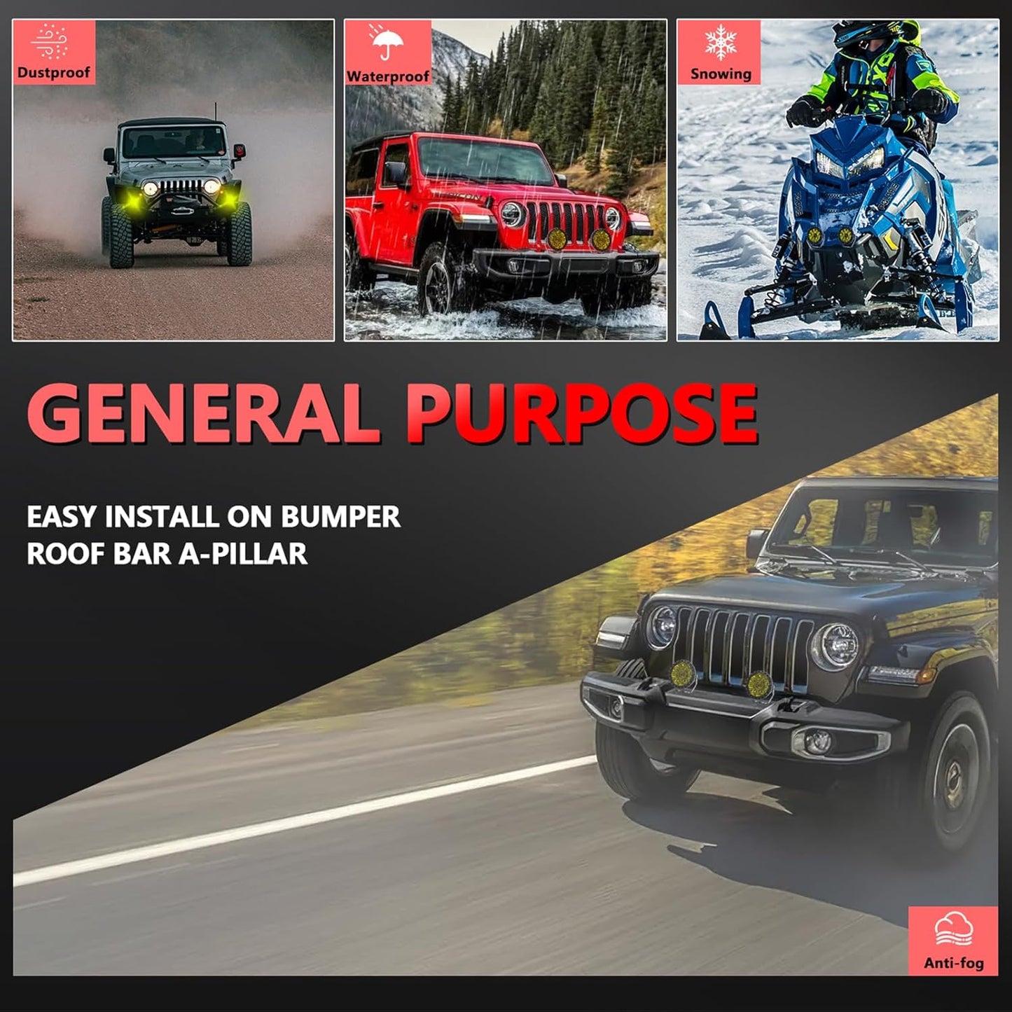 4X4WAVERS 7 Inch 60W Offroad Luxury Driving and Flood Light (White) (Pair) - 4X4 WAVERS