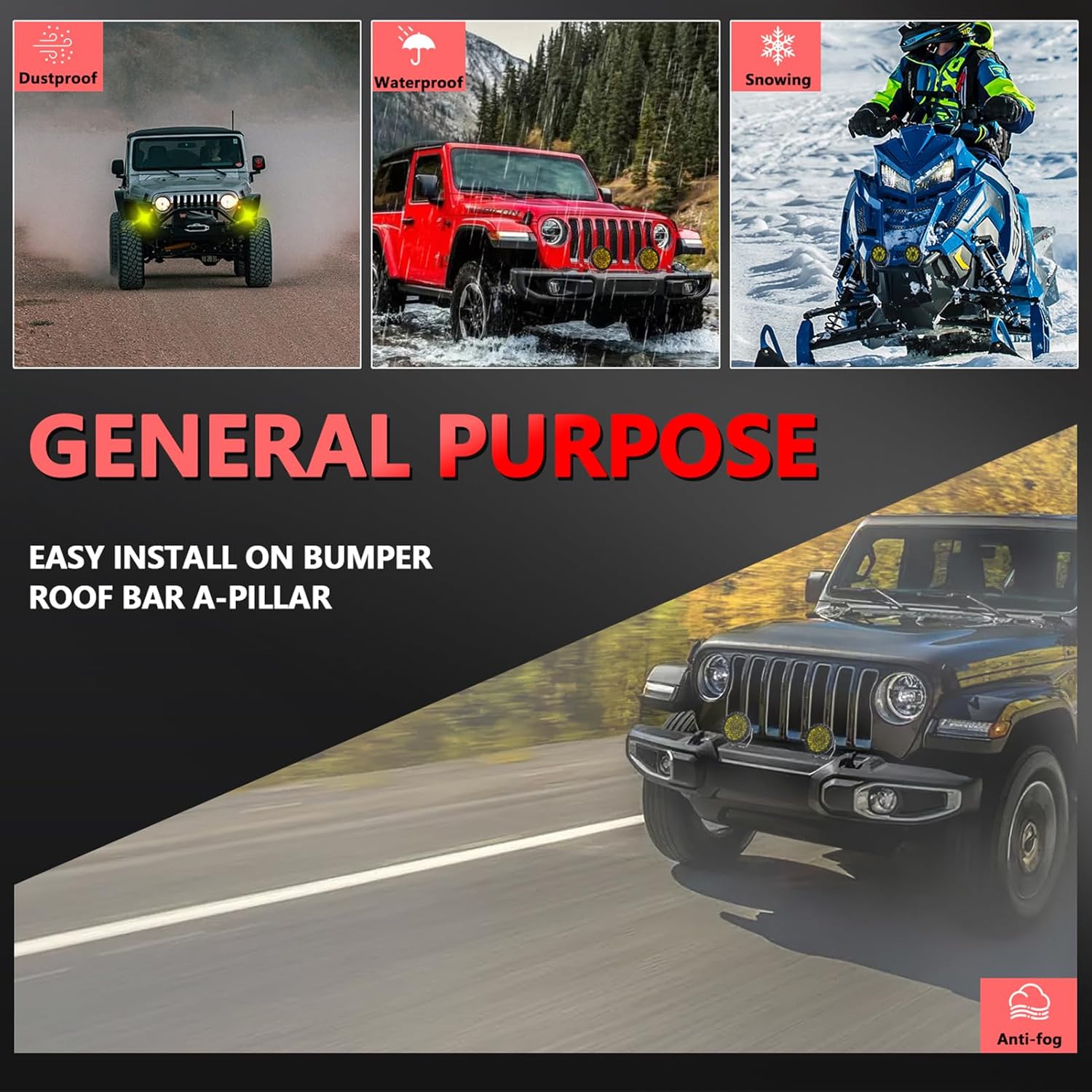 4X4WAVERS 7 Inch 60W Offroad Luxury Driving and Flood Light (White) (Pair) - 4X4 WAVERS