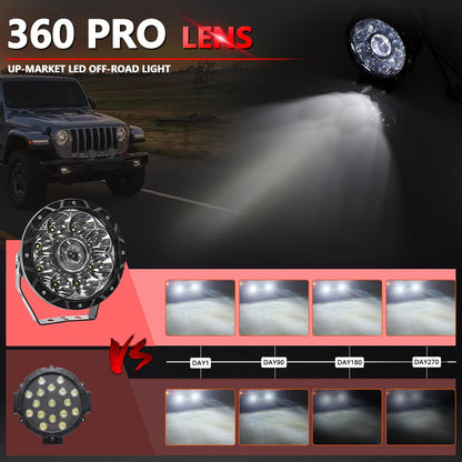 4X4WAVERS 5.5 Inch Round Offroad Lights LED Spot/Work/Driving/Fog Light (White) (Pair)