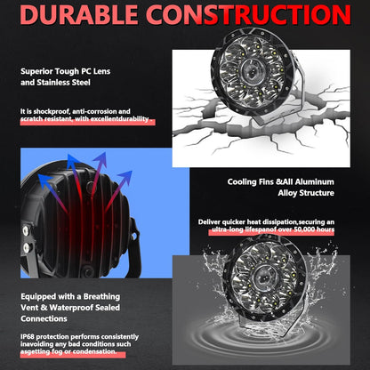 4X4WAVERS 5.5 Inch Round Offroad Lights LED Spot/Work/Driving/Fog Light (White) (Pair)