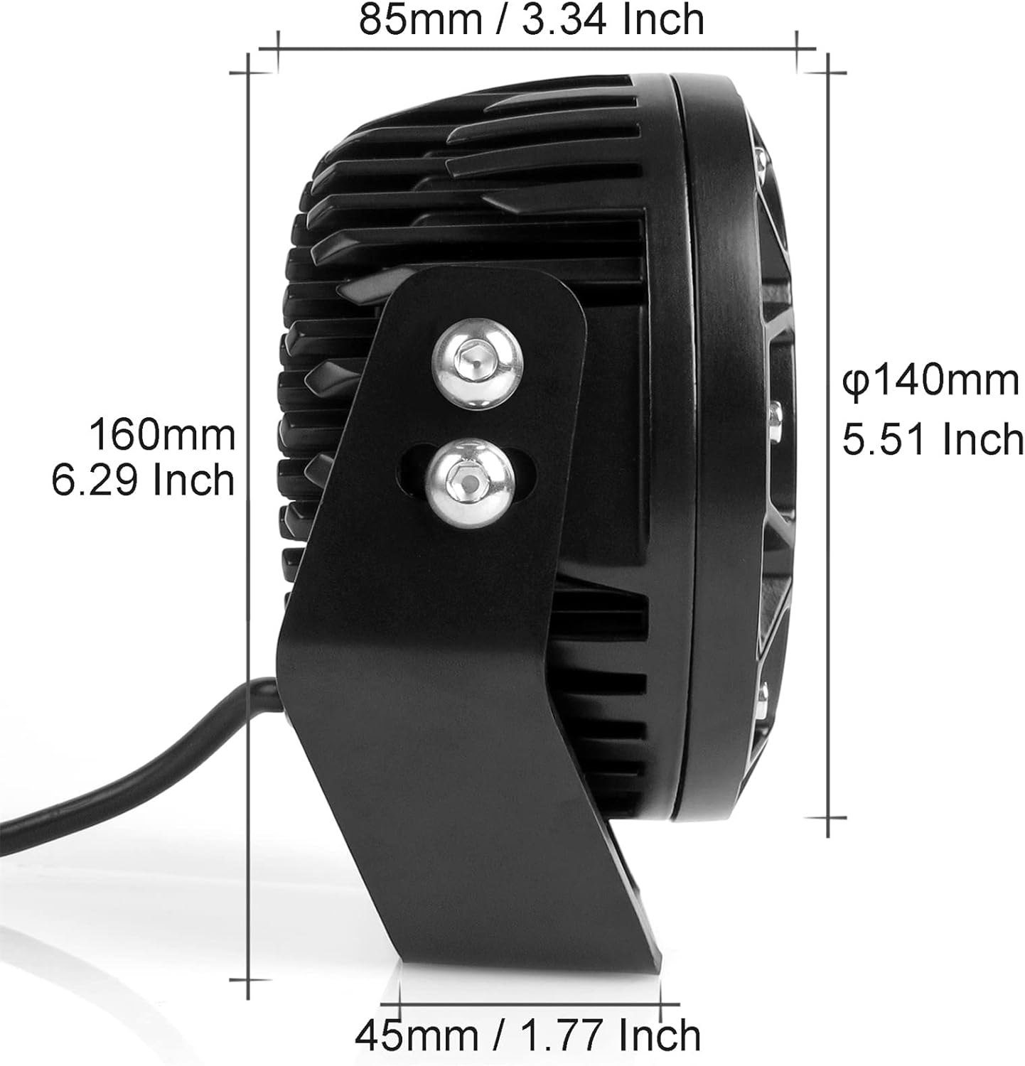 4X4WAVERS 5.5 Inch Round Offroad Lights LED Spot/Work/Driving/Fog Light (White) (Pair)