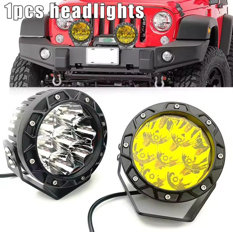 4X4WAVERS 5.5 Inch Round Offroad Lights LED Spot/Work/Driving/Fog Light (Yellow) (Pair)