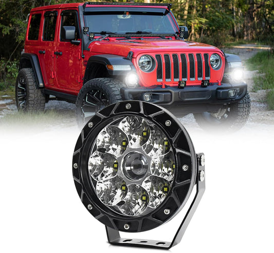 4X4WAVERS 7 Inch 60W Offroad Luxury Driving and Flood Light (White) (Pair) - 4X4 WAVERS