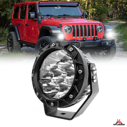 4X4WAVERS Lumières tout-terrain rondes 5,5 pouces LED Spot/Travail/Conduite/Brouillard (Blanc) (Paire)