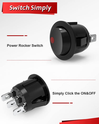 4X4Wavers Wiring Harness for LED Light Bar 1 Lead 12V 16AWG Switch Relay Wire Harness Kit for Offroad LED Pods Light Fog Lights