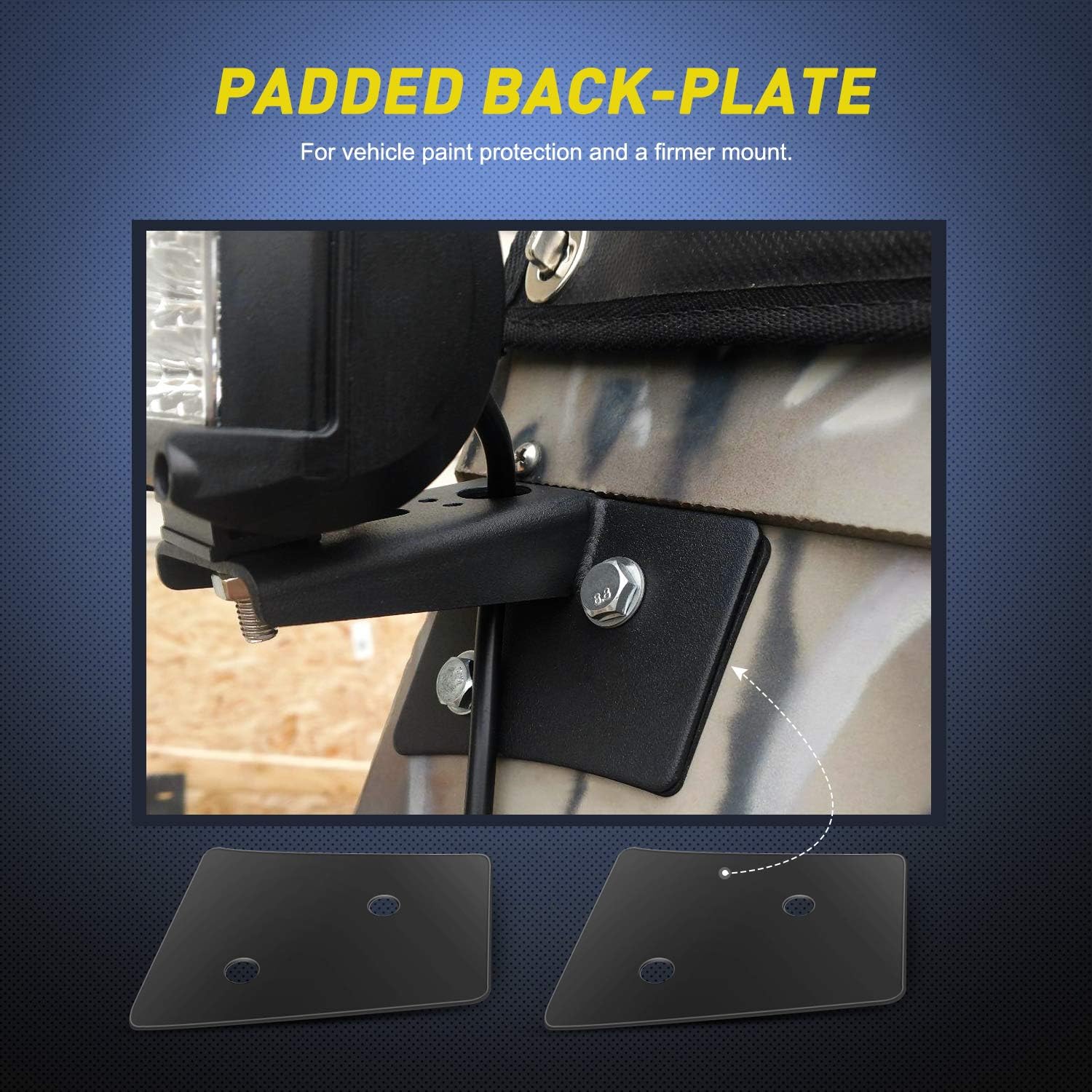 4X4WAVERS A-Pillar Windshield Hinge Mounting Brackets for Offroad Light - Jeep Wrangler JK/JKU 2007-2018 - 4X4 WAVERS