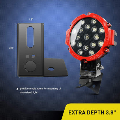 4X4WAVERS A-Pillar Windshield Hinge Mounting Brackets for Offroad Light - Jeep Wrangler JK/JKU 2007-2018 - 4X4 WAVERS