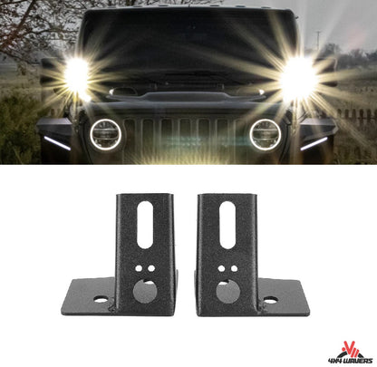 4X4WAVERS A-Pillar Windshield Hinge Mounting Brackets for Offroad Light - Jeep Wrangler JK/JKU 2007-2018 - 4X4 WAVERS