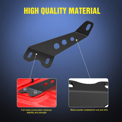 4X4WAVERS Hood Mount Bracket Kit for 20" - 22"  Straight Work Light Bar - Jeep Wrangler JK/JKU 2007-2018 - 4X4 WAVERS