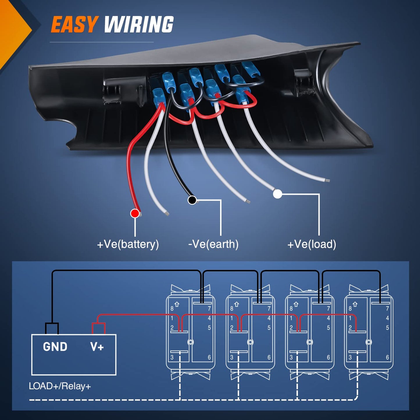 4X4WAVERS Light Switch Panel Driver Side A-Pillar Switch Pod w/ 4X Switches - Jeep Wrangler JK/JKU 2011-2018