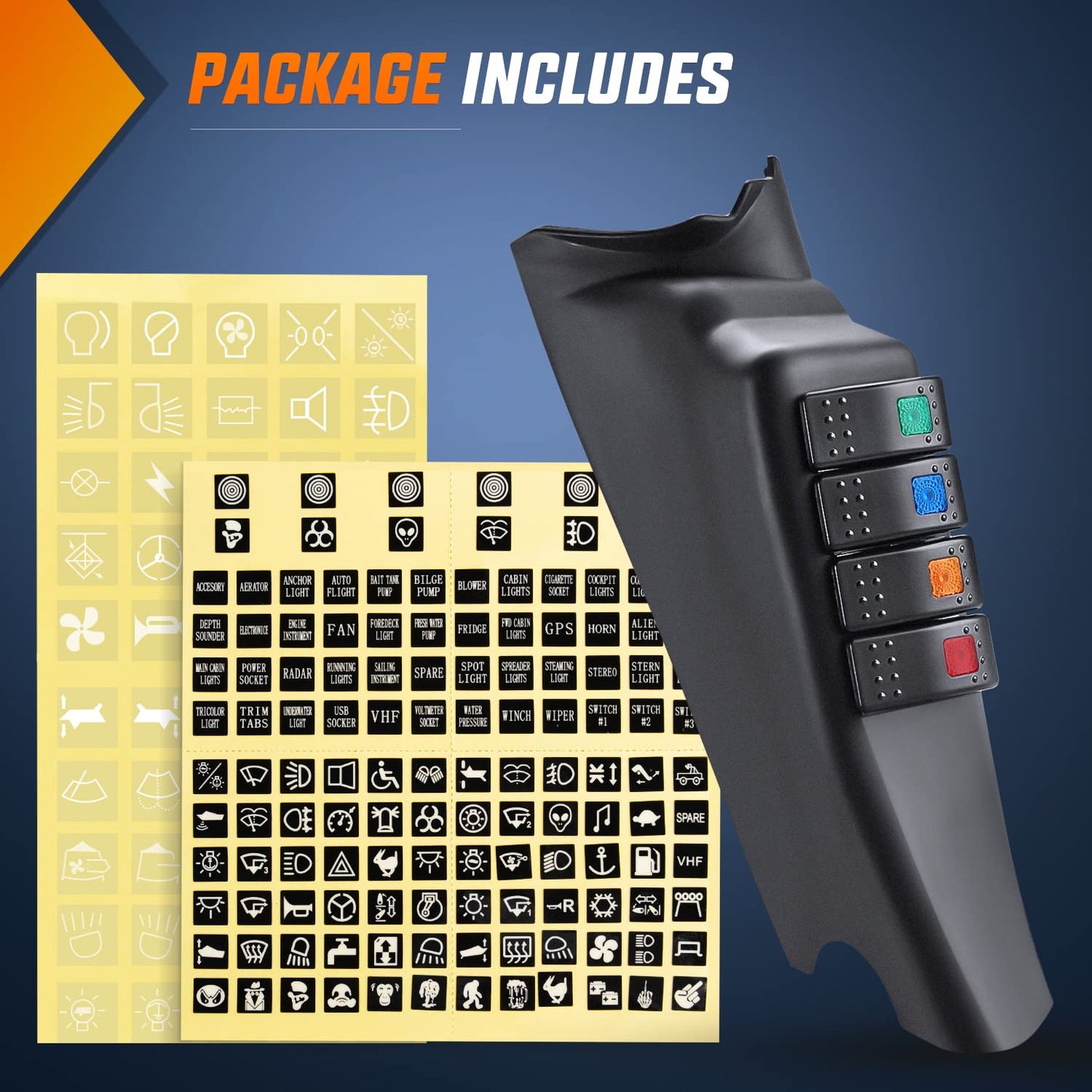 4X4WAVERS Light Switch Panel Driver Side A-Pillar Switch Pod w/ 4X Switches - Jeep Wrangler JK/JKU 2011-2018