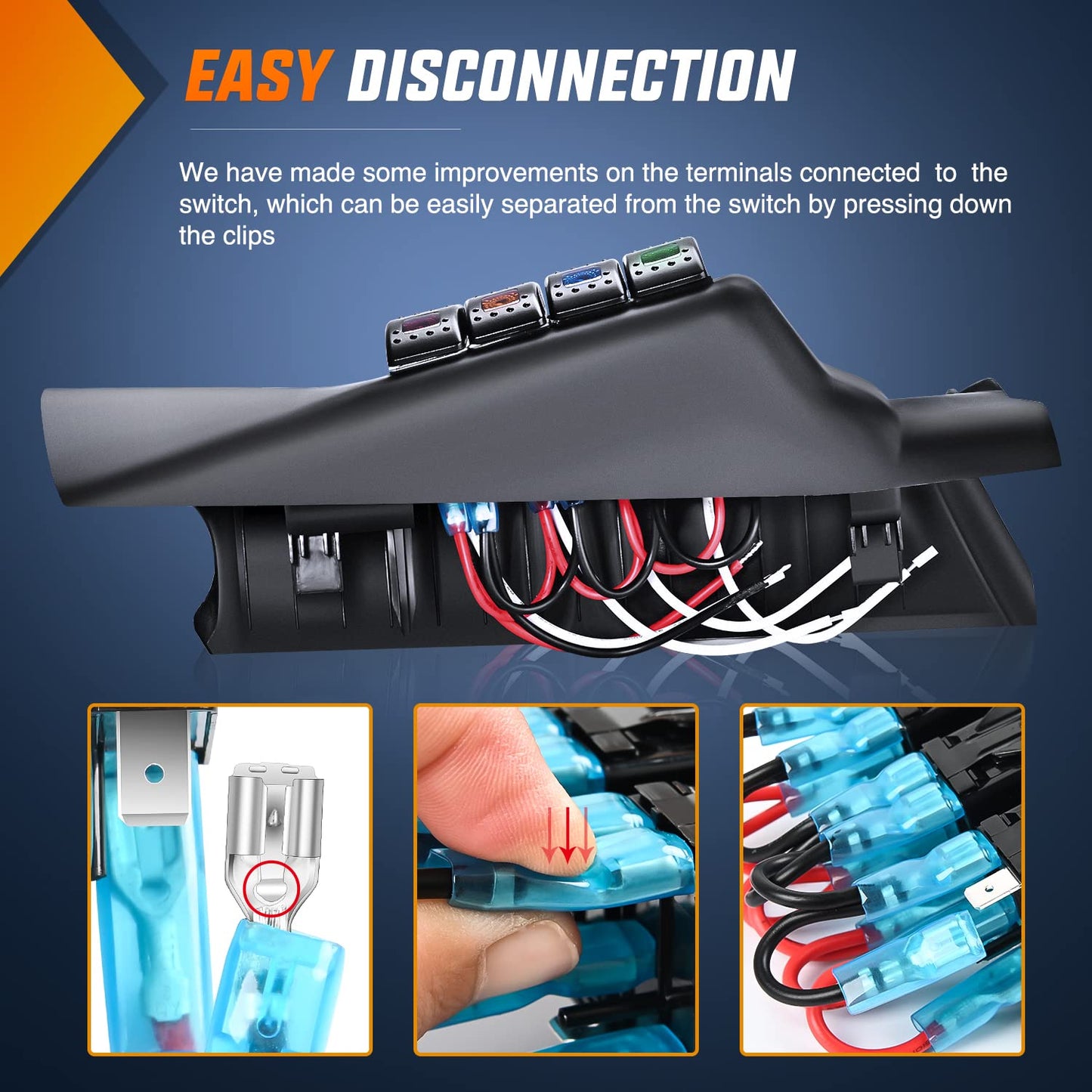 4X4WAVERS Light Switch Panel Driver Side A-Pillar Switch Pod w/ 4X Switches - Jeep Wrangler JK/JKU 2011-2018