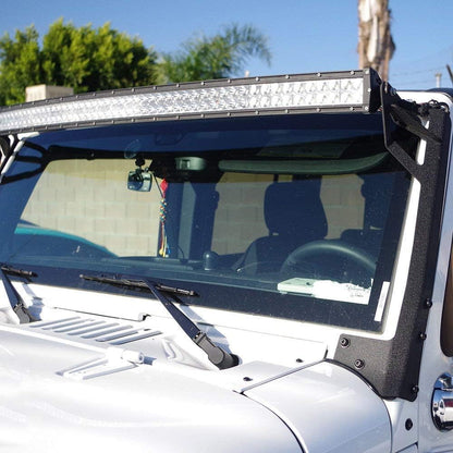 4X4WAVERS 52" Light Bar Windshield Mounting Brackets (without A pillar) - Jeep Wrangler JK/JKU 2007-2018