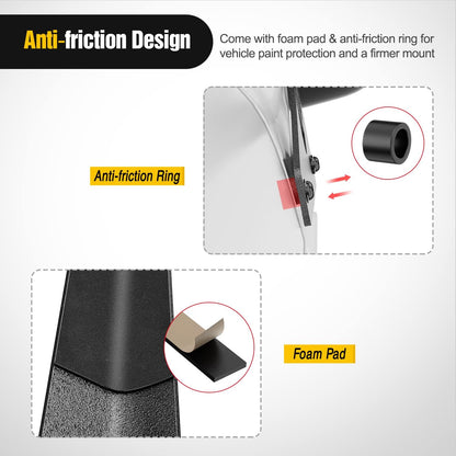 4X4WAVERS 52" Light Bar Windshield Mounting Brackets (with A pillar) - Jeep Wrangler JL/JLU/Gladiator-JT 2018+