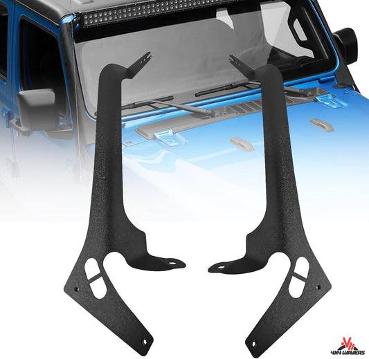 4X4WAVERS 50" Barre lumineuse Supports de montage pare-brise (sans montant A) - Jeep Wrangler JL/JLU/Gladiator-JT 2018+